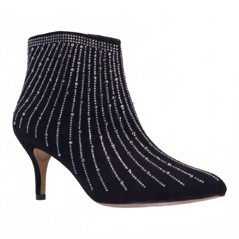 NEW J. RENEE women's alannis suede rhinestone bootie in black